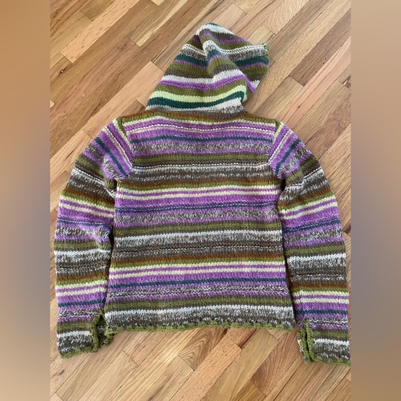 Vintage 90s y2k free people wool blend knit hoodie sweater - Picture 2 of 5